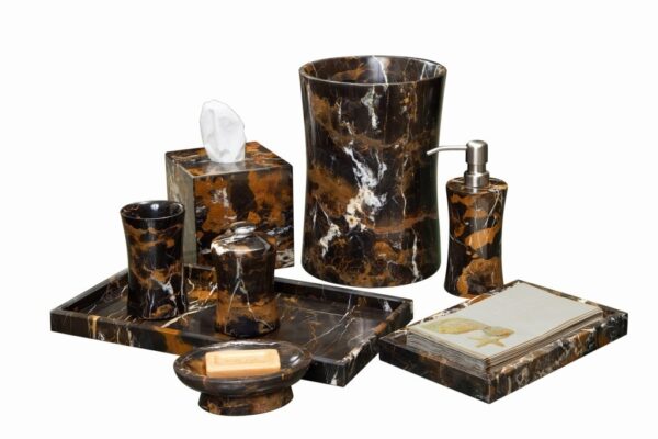 Vinca Collection Black & Gold Marble