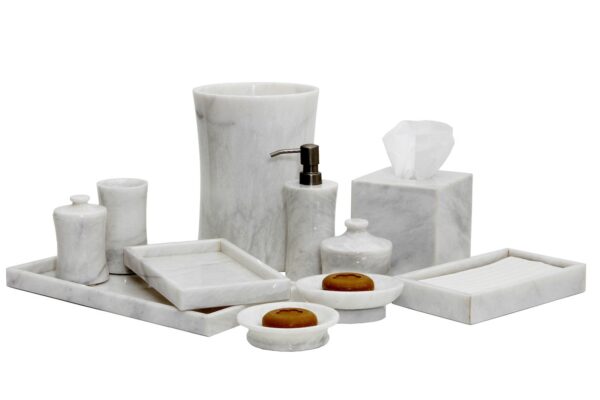 Vinca Collection Pearl White Marble