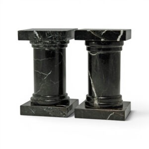 Platanus Collection Black Gold Marble Bookends