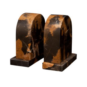 Metis Collection Black Gold Marble Bookends