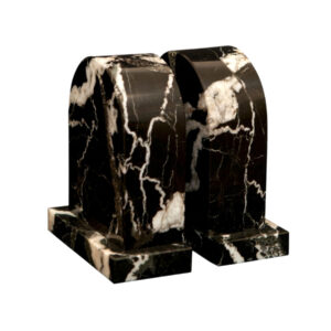 Metis Collection Black Zebra Marble Bookends