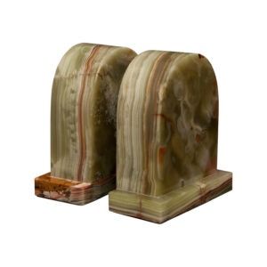 Metis Collection Whirl Green Onyx Bookends