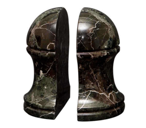 Hermes Collection Black Zebra Marble Bookends