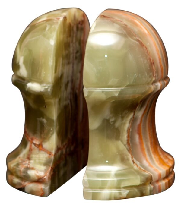 Hermes Collection Whirl Green Onyx Bookends