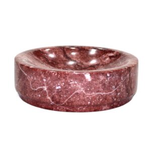 Platanus Collection Rosa Noshera Marble 8" Honed Finish Key Bowl