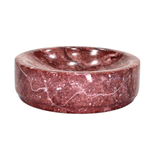 Platanus Collection Rosa Noshera Marble 8" Honed Finish Key Bowl