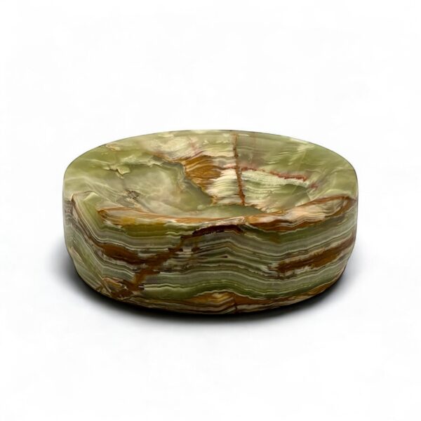 Platanus Collection Zafferano Verde Onyx 8" Honed Finish Key Bowl