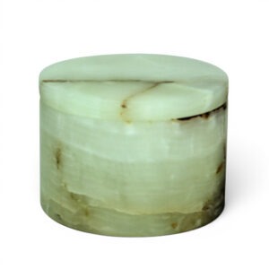 Eirenne Collection Light Green Onyx 5-3/4" Dia x 4" Honed Finish Box
