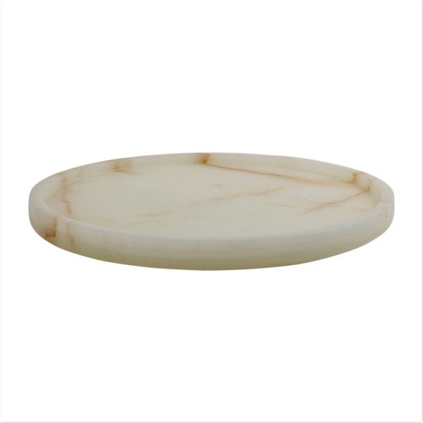 Athena Collection Light Green Onyx Honed Finish 14" Round Place Tray
