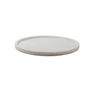 Athena Collection Pearl White Marble Honed Finish 14" Round Place Tray