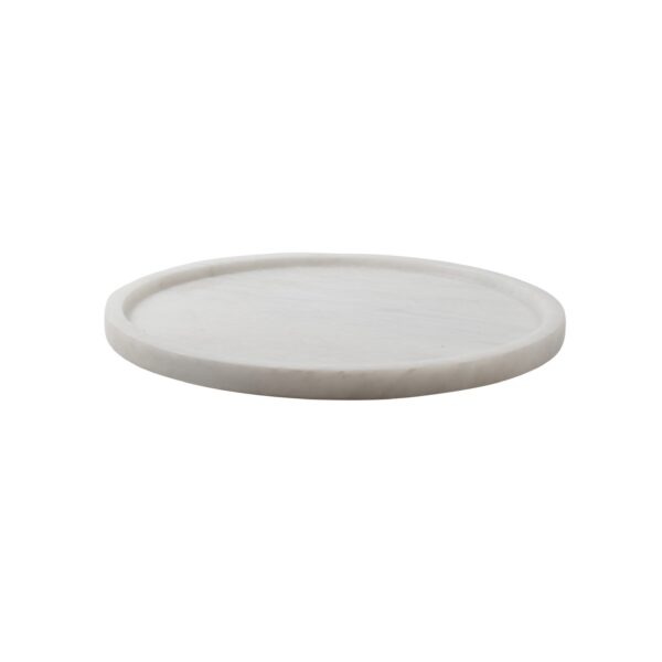 Athena Collection Pearl White Marble Honed Finish 14" Round Place Tray
