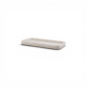 Hermes Collection Pearl White Marble Honed Finish 12" Rectangular Tray