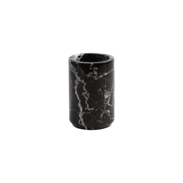 Eris Collection Black & Gold Marble Honed Finish Cylindrical Tumbler