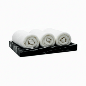 Eris Collection Black Zebra Marble Polished Finish Small Vanity Tray