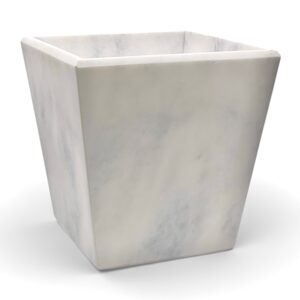 Lyre Collection Pearl white Marble Honed Finish Waste Bin