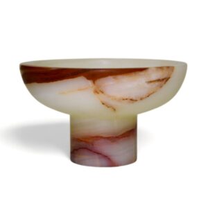 Selene Collection 10"Jet Black Marble Honed Finish Footed Bowl