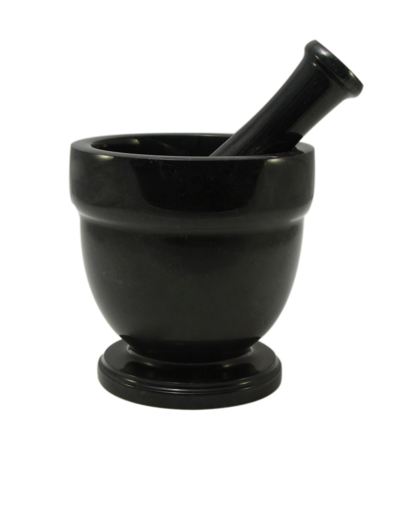 Asclepius Collection Large Jet Black Marble Mortar & Pestle Set