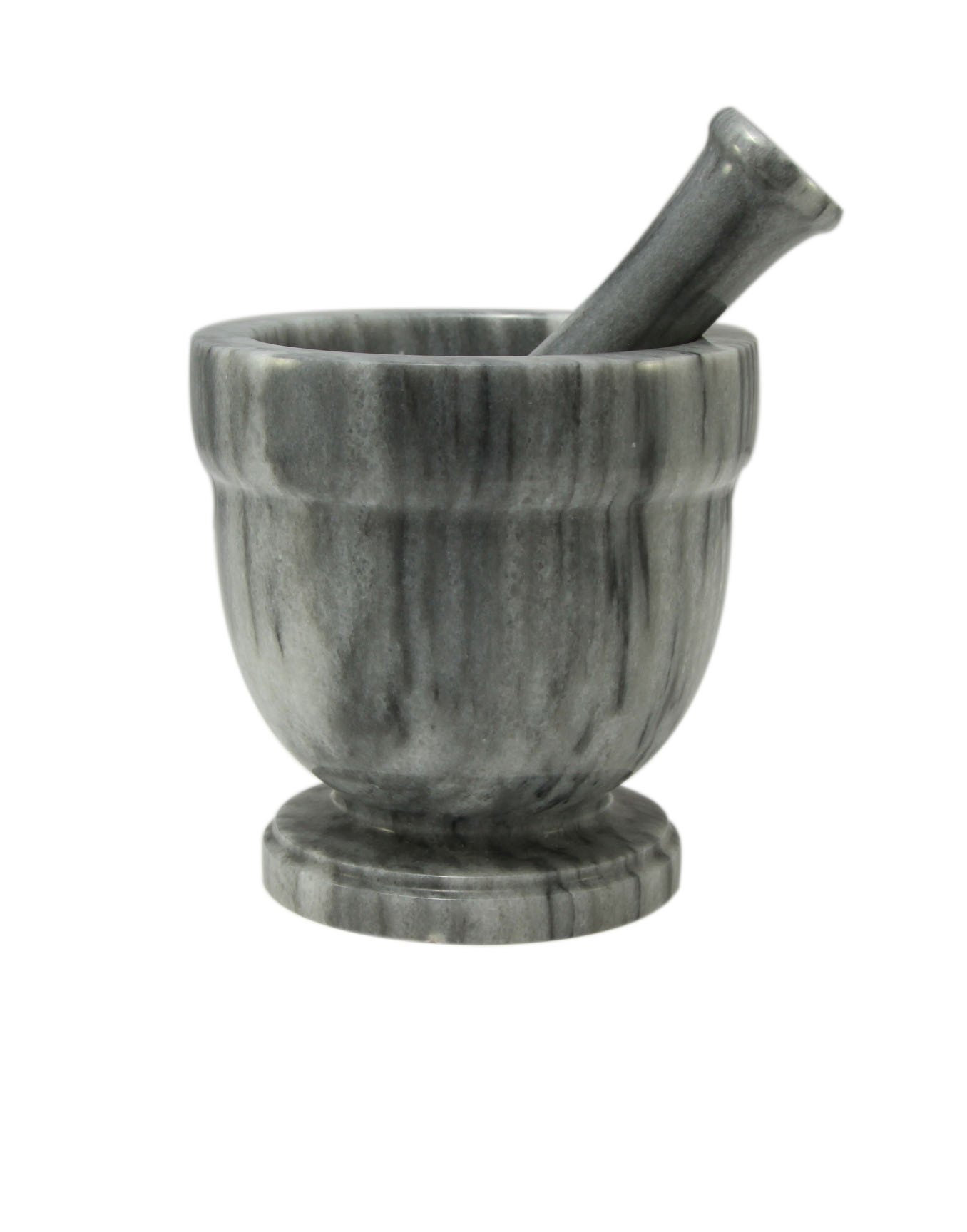 Asclepius Collection Small Cloud Gray Marble Mortar & Pestle Set