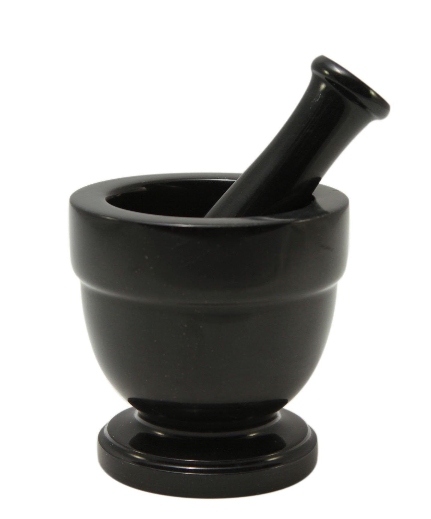 Asclepius Collection Small Jet Black Marble Mortar & Pestle Set