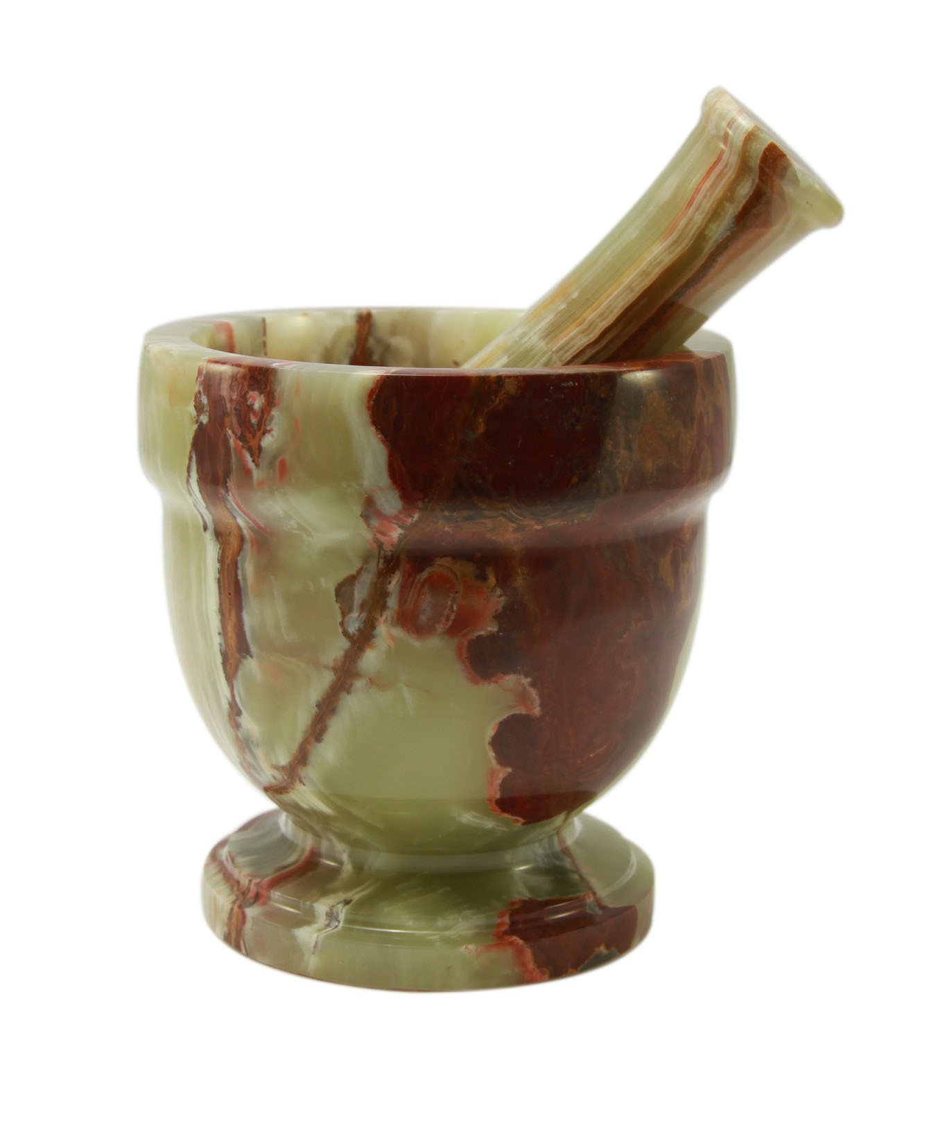 Asclepius Collection Small Whirl Green Onyx Mortar & Pestle Set